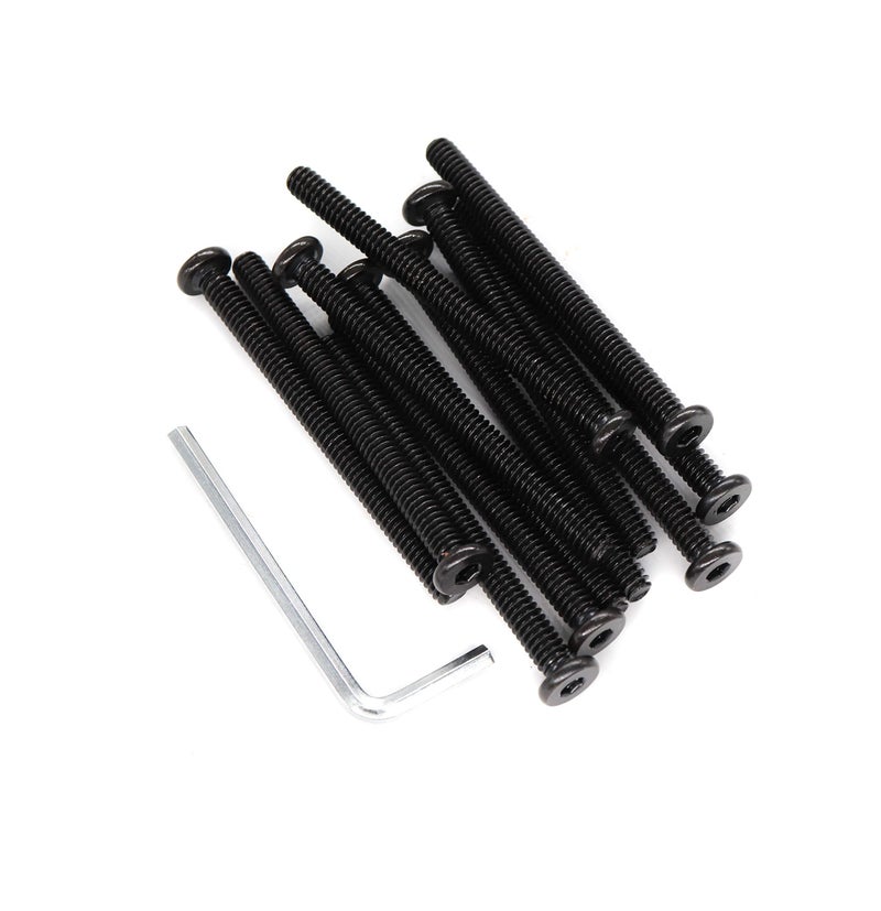 binifiMux 12pcs Black 1/4-20 x 3" Socket Cap Screws Allen Head with One Hex Key - Image 1